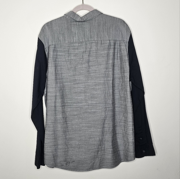 3.1 Phillip Lim Target Button Front Shirt 100% Cotton Black Gray Men's XL NWT - Picture 7 of 9